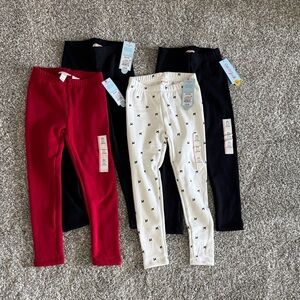 Cat & Jack Kids' Cozy Leggings Set - Black, Red, and White